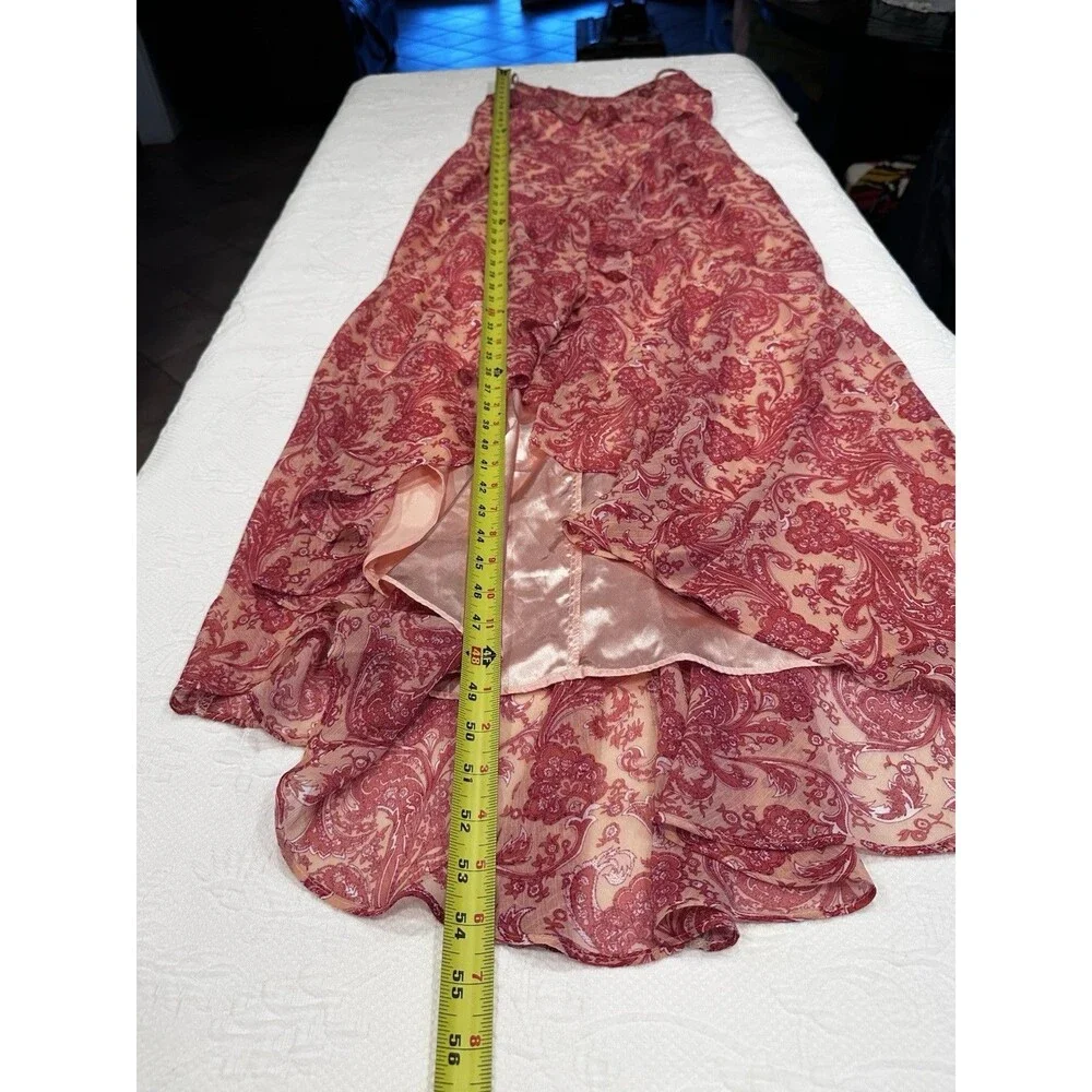 Express Women Pink  Floral Fairy    Coquette maxi dress size S  Ruffle‎ High Low - Picture 13 of 13